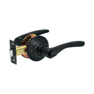 Cerradura manija 'Milán' p/baño, negro, cil latón, BASIC