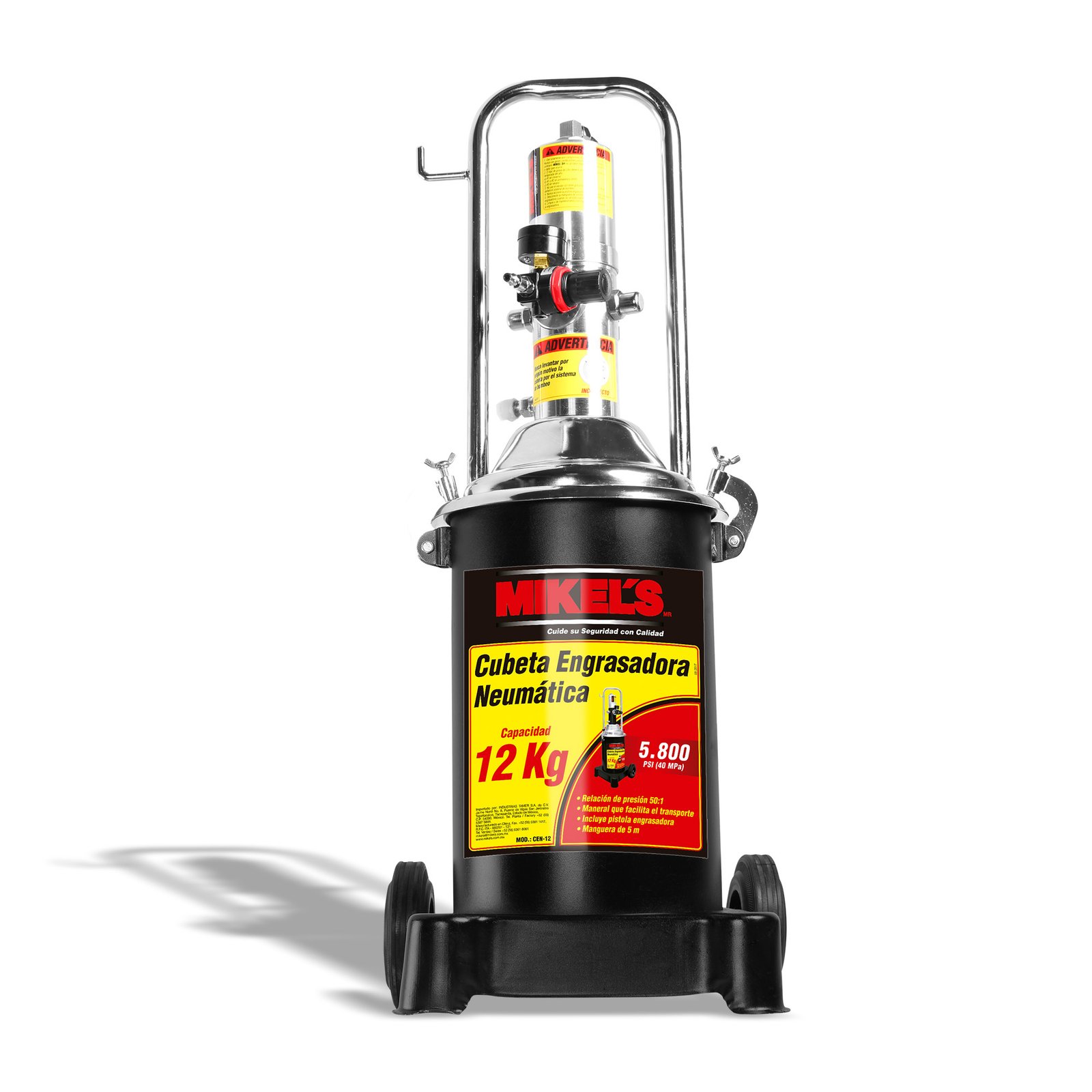 Cubeta engrasadora neumática (12 kgs) MIKELS CEN-12