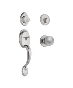 Jaladera y perilla Berna, llave-mariposa, cromo mate, diseño moderno y funcional para puertas, BASIC, Hermex clave 23675