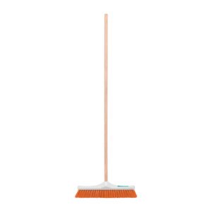 Cepillo para barrer cerda rígida de 40 cm, bastón de madera