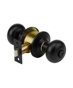 Cerradura Pomo, Negro, Oval, Baño, Alta Funcionalidad y Resistencia para Baños, Clave 47914, HERMEX