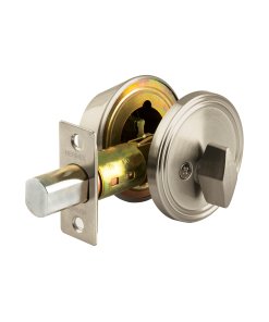 Cerrojo de llave-mariposa de níquel satin con llave de puntos, tecnología avanzada para mayor seguridad y protección en puertas de acceso, resistente al desgaste y a la corrosión, Hermex clave 44036