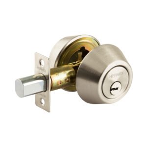 Cerrojo Llave-Llave Níquel Satín, Llave de Puntos, Alta Resistencia para Instalaciones Fuertes, Marca Hermex, Clave 44035