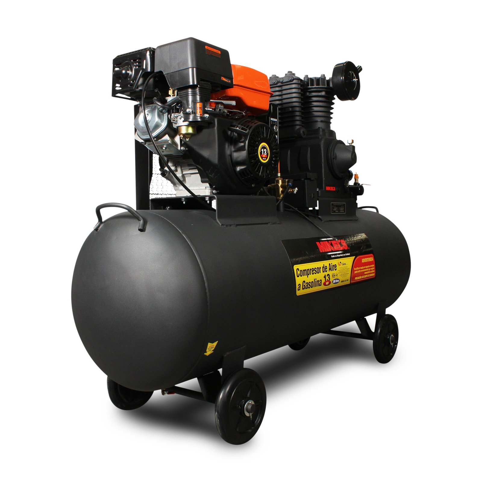 Compresor de aire 13 HP Motor a gasolina (300 lts) MIKELS CG-13HP