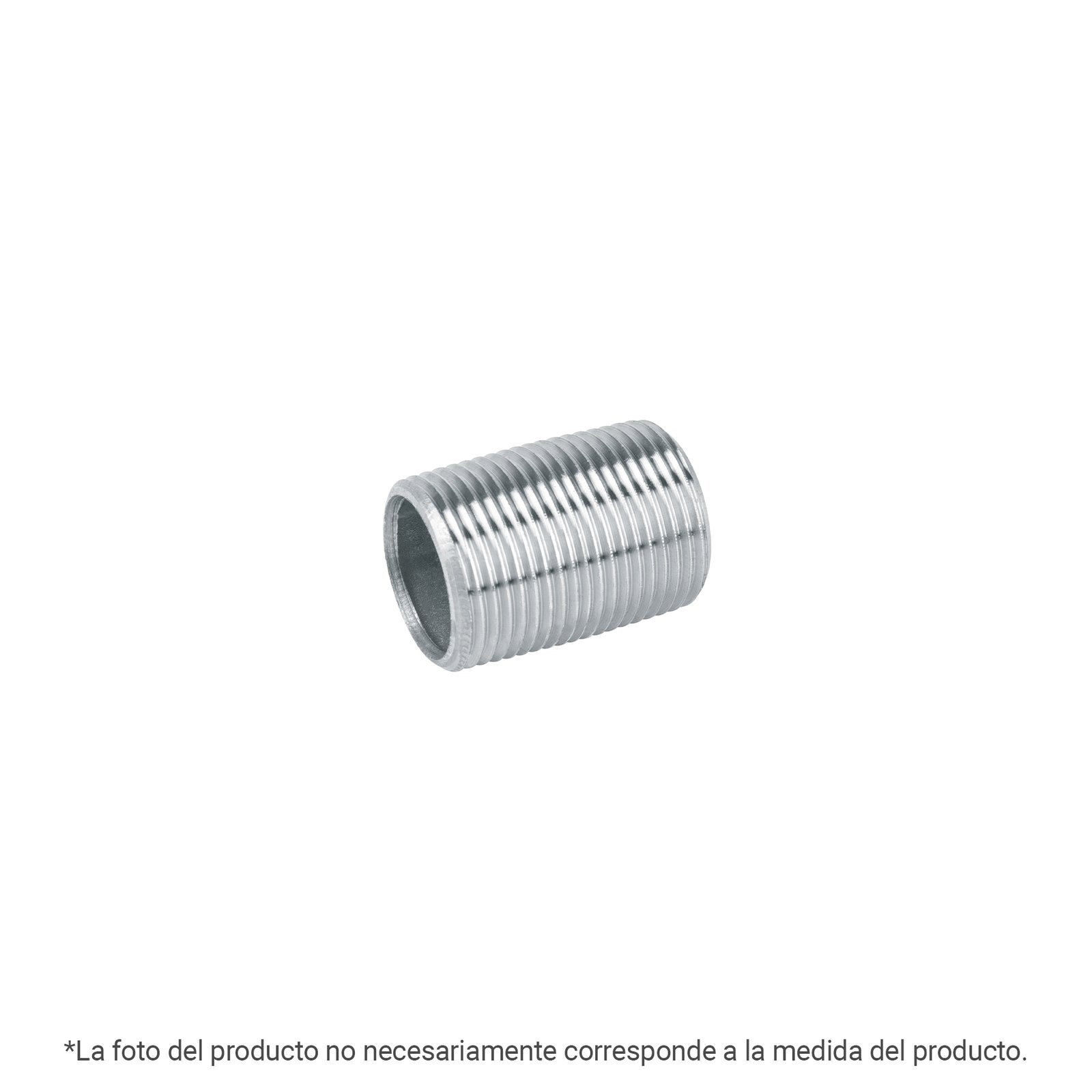 Niple de Acero Galvanizado 1/4' Cuerda Corrida, flexible y duradero para plomería, clave 43963 - FOSET