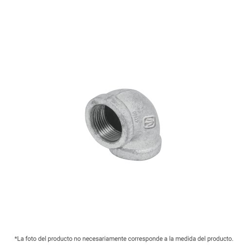 Codo 90° Acero Galvanizado de 1/4', Resistente y Duradero, Ideal para Instalaciones de Tuberías, Clave 43964, Foset