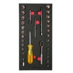 Juego de dados cortos y accesorios cuadro de 1/4" combinados, 31 piezas Urrea CH101
