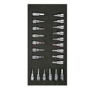 Juego de dados cuadro de 3/8" varias puntas, 22 piezas Urrea CH108