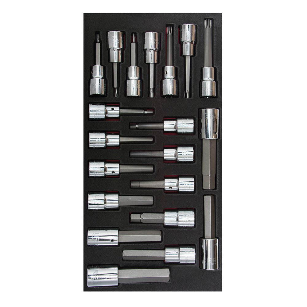 Juego de dados cuadro de 1/2" varias puntas, 20 piezas Urrea CH110