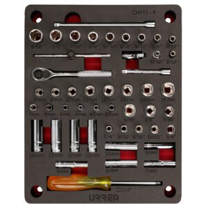 Juego de dados y accesorios cuadro de 1/4" combinado, 48 piezas Urrea CH111P