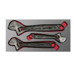 Juego de llaves ajustables fosfatizadas con cubierta laminada, 3 piezas Urrea CH114L