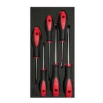 Juego de destornilladores mango bimaterial varias puntas bandeja EVA, 6 piezas Urrea CH115