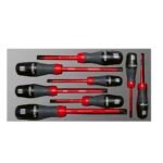 Juego de destornilladores trimaterial 1000 V, varias puntas bandeja EVA, 8 piezas Urrea CH119L