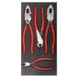 Juego de pinzas de electricista con bandeja EVA, 4 piezas Urrea CH126