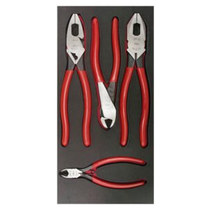 Juego de pinzas de electricista con bandeja EVA, 4 piezas Urrea CH126