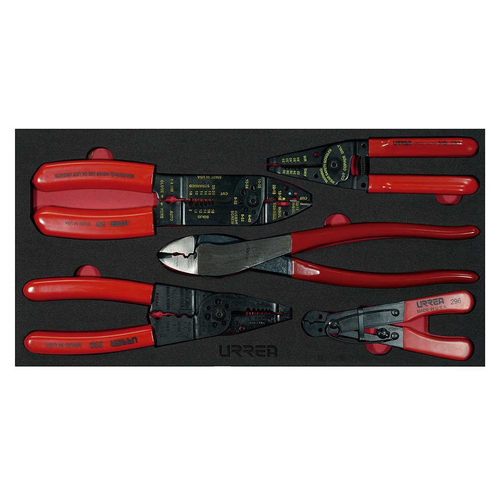 Juego de pinzas pela cable, 5 piezas Urrea CH130