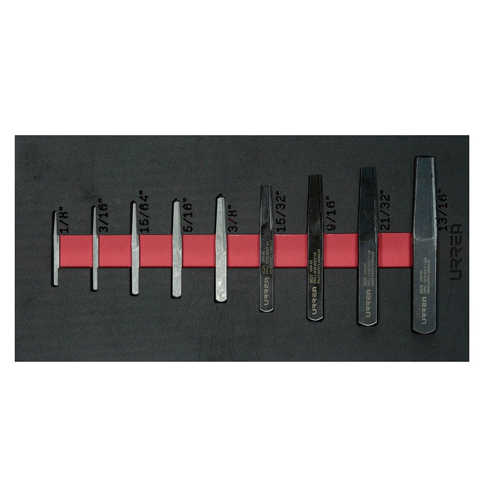 Juego de extractores rectos para tubo, 9 piezas Urrea CH132