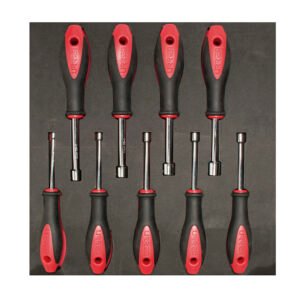 Juego de destornilladores mango bimaterial de caja métricos bandeja EVA, 9 piezas Urrea CH210