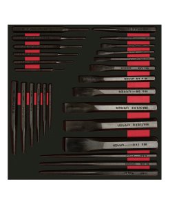 Juego de cinceles, puntos y botadores con bandeja EVA, 26 piezas Urrea CH211