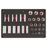 Juego de dados en pulgadas cuadro de 1/2", 32 piezas Urrea CH231P