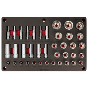 Juego de dados métricos cuadro de 1/2", 39 piezas Urrea CH232P