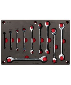 Juego de llaves españolas pulido espejo, métricas, 10 piezas Urrea CH254P