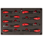 Juego de destornilladores mango bimaterial de caja combinados, 9 piezas Urrea CH275P