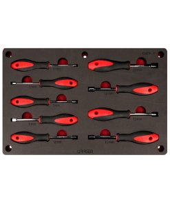 Juego de destornilladores mango bimaterial de caja combinados, 9 piezas Urrea CH275P