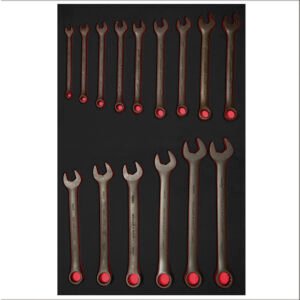 Juego de llaves combinadas fosfatizadas métricas, 15 piezas Urrea CH306