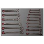 Juego de llaves combinadas fosfatizadas métricas, 12 puntas, 15 piezas Urrea CH306L