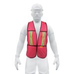 Chaleco de seguridad con cintas reflejantes, rojo, PRETUL