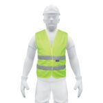Chaleco de seguridad amarillo con cintas de alta visibilidad