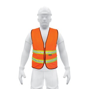 Chaleco de seguridad naranja alta visibilidad con cierre
