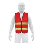 Chaleco de seguridad rojo alta visibilidad con cierre