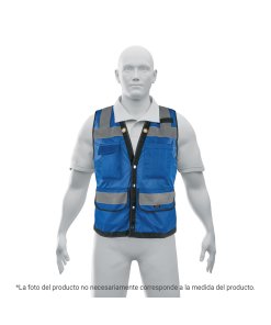 Chaleco de seguridad reforzado azul con bolsas, talla XL, ideal para trabajos en condiciones difíciles, clave 103988 - Expert