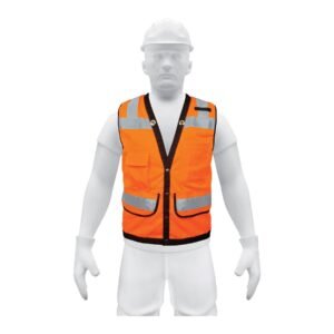 Chaleco seguridad reforzado naranja con bolsas, EG, EXPERT