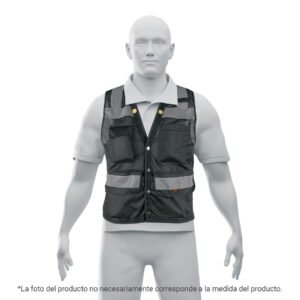 Chaleco seguridad reforzado negro con bolsas, G, EXPERT
