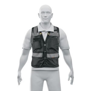 Chaleco seguridad reforzado negro con bolsas, M, EXPERT
