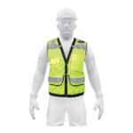 Chaleco seguridad reforzado amarillo con bolsas, EG, EXPERT