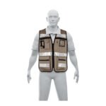 Chaleco brigadista con cintas reflejantes, color beige