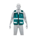 Chaleco brigadista con cintas reflejantes, color verde