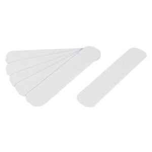 Tarjeta 6 tiras 23cm antiderrapantes Truper blancas 50mm - Tecnología adherente abrasiva para escaleras y rampas que proporciona seguridad visible en áreas de alto tránsito (Clave 12531)