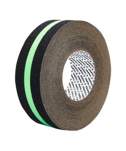 Rollo de 18m cinta antiderrapante Truper fotoluminiscente 50 mm - Tecnología de seguridad brillante para rutas de evacuación que mantiene visibilidad en condiciones de oscuridad total (Clave 101451)