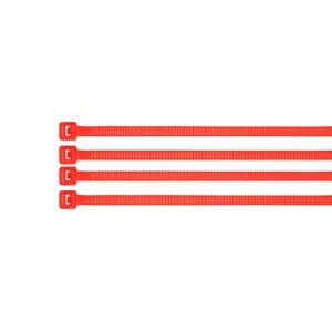 Bolsa con 100 cinchos plásticos Volteck 18 lb 100 x 2.5 mm rojos - Tecnología de agrupación codificada para instalaciones críticas que permite identificación inmediata de circuitos prioritarios (Clave 41013)
