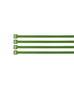 Bolsa con 100 cinchos plásticos Volteck 18 lb 100 x 2.5 mm verdes - Tecnología de organización visual para sistemas complejos que facilita mantenimiento mediante identificación cromática instantánea (Clave 41012)