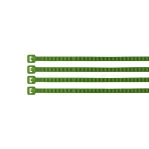 Bolsa con 100 cinchos plásticos Volteck 18 lb 100 x 2.5 mm verdes - Tecnología de organización visual para sistemas complejos que facilita mantenimiento mediante identificación cromática instantánea (Clave 41012)