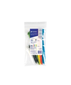 Bolsa con 200 cinchos plásticos Volteck en colores surtidos - Tecnología de organización codificada para sistemas complejos que facilita identificación visual inmediata de diferentes circuitos (Clave 44019)