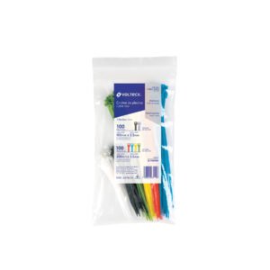 Bolsa con 200 cinchos plásticos en colores surtidos, VOLTECK