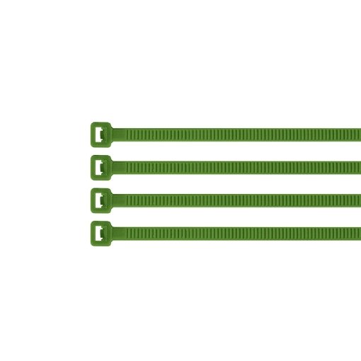 Cinchos Plásticos Volteck 300x4.5 mm 50 lb Verdes - Uso en Telecomunicaciones para Ordenar Fibra Óptica que Optimiza Espacio (Clave 41020)