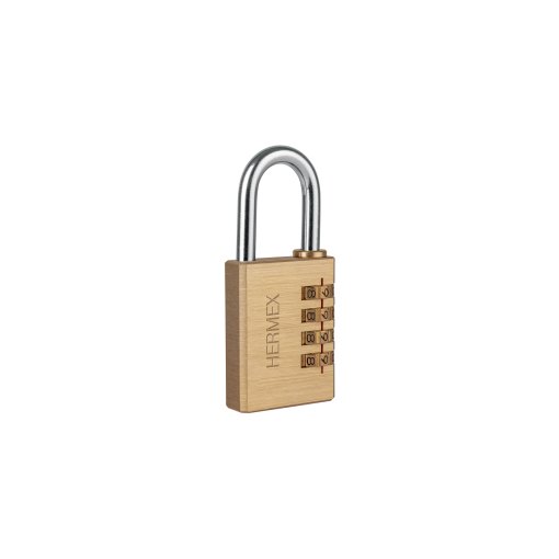 Candado de Combinación, 40mm Cuerpo de Latón en Blíster, Alta Seguridad para Instalaciones, Clave 43348, HERMEX